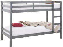 Etagenbett >Athen< inkl. Lattenrost, Kiefer grau - 208x143x103cm (BxHxT)