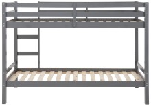 Etagenbett >Athen< inkl. Lattenrost, Kiefer grau - 208x143x103cm (BxHxT)