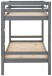Etagenbett >Athen< inkl. Lattenrost, Kiefer grau - 208x143x103cm (BxHxT)