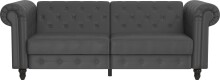 Schlafsofa >Firenze< in Grau, Polyurethan - 236x83x87cm (BxHxT)