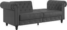 Schlafsofa >Firenze< in Grau, Polyurethan - 236x83x87cm (BxHxT)