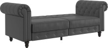 Schlafsofa >Firenze< in Grau, Polyurethan - 236x83x87cm (BxHxT)