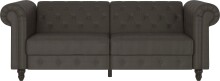 Schlafsofa >Firenze< in Grau, Mikrofaser - 236x83x87cm (BxHxT)
