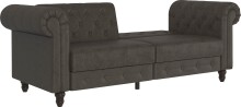 Schlafsofa >Firenze< in Grau, Mikrofaser - 236x83x87cm (BxHxT)