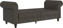 Schlafsofa >Firenze< in Grau, Mikrofaser - 236x83x87cm (BxHxT)