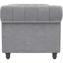 Schlafsofa >Firenze< in Grau, Samt - 236x83x87cm (BxHxT)