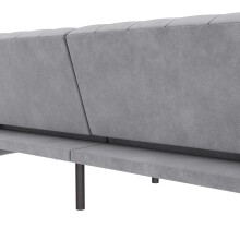 Schlafsofa >Firenze< in Grau, Samt - 236x83x87cm (BxHxT)
