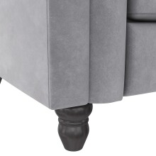 Schlafsofa >Firenze< in Grau, Samt - 236x83x87cm (BxHxT)