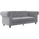 Schlafsofa >Firenze< in Grau, Samt - 236x83x87cm (BxHxT)