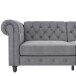 Schlafsofa >Firenze< in Grau, Samt - 236x83x87cm (BxHxT)