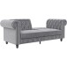 Schlafsofa >Firenze< in Grau, Samt - 236x83x87cm (BxHxT)