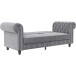 Schlafsofa >Firenze< in Grau, Samt - 236x83x87cm (BxHxT)