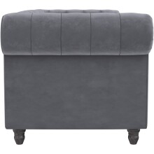 Schlafsofa >Firenze< in Grau, Samt - 236x83x87cm (BxHxT)