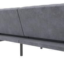 Schlafsofa >Firenze< in Grau, Samt - 236x83x87cm (BxHxT)