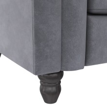 Schlafsofa >Firenze< in Grau, Samt - 236x83x87cm (BxHxT)