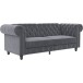 Schlafsofa >Firenze< in Grau, Samt - 236x83x87cm (BxHxT)