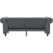 Schlafsofa >Firenze< in Grau, Samt - 236x83x87cm (BxHxT)