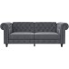 Schlafsofa >Firenze< in Grau, Samt - 236x83x87cm (BxHxT)