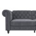 Schlafsofa >Firenze< in Grau, Samt - 236x83x87cm (BxHxT)