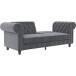 Schlafsofa >Firenze< in Grau, Samt - 236x83x87cm (BxHxT)
