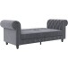 Schlafsofa >Firenze< in Grau, Samt - 236x83x87cm (BxHxT)