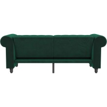 Schlafsofa >Firenze< in Grün, Samt - 236x83x87cm (BxHxT)