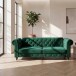 Schlafsofa >Firenze< in Grün, Samt - 236x83x87cm (BxHxT)