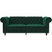 Schlafsofa >Firenze< in Grün, Samt - 236x83x87cm (BxHxT)