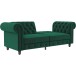 Schlafsofa >Firenze< in Grün, Samt - 236x83x87cm (BxHxT)