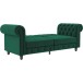 Schlafsofa >Firenze< in Grün, Samt - 236x83x87cm (BxHxT)