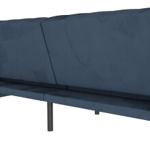 Schlafsofa >Firenze< in Blau, Samt - 236x83x87cm (BxHxT)