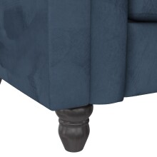 Schlafsofa >Firenze< in Blau, Samt - 236x83x87cm (BxHxT)