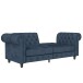 Schlafsofa >Firenze< in Blau, Samt - 236x83x87cm (BxHxT)