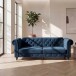 Schlafsofa >Firenze< in Blau, Samt - 236x83x87cm (BxHxT)