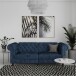 Schlafsofa >Firenze< in Blau, Samt - 236x83x87cm (BxHxT)