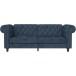 Schlafsofa >Firenze< in Blau, Samt - 236x83x87cm (BxHxT)