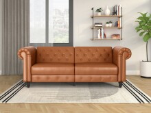 Schlafsofa >Firenze< in Braun, Polyurethan - 236x83x87cm (BxHxT)