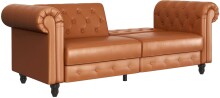 Schlafsofa >Firenze< in Braun, Polyurethan - 236x83x87cm (BxHxT)