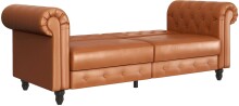 Schlafsofa >Firenze< in Braun, Polyurethan - 236x83x87cm (BxHxT)