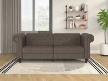 Schlafsofa >Firenze< in Braun Mikrofaser - 236x83x87 (BxHxT)