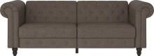 Schlafsofa >Firenze< in Braun Mikrofaser - 236x83x87 (BxHxT)