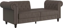 Schlafsofa >Firenze< in Braun Mikrofaser - 236x83x87 (BxHxT)