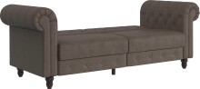 Schlafsofa >Firenze< in Braun Mikrofaser - 236x83x87 (BxHxT)