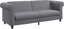 Schlafsofa >Firenze II< in Grau, Cord - 236x83x87cm...