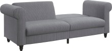 Schlafsofa >Firenze II< in Grau, Cord - 236x83x87cm (BxHxT)