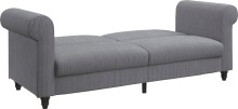 Schlafsofa >Firenze II< in Grau, Cord - 236x83x87cm (BxHxT)