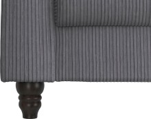 Schlafsofa >Firenze II< in Grau, Cord - 236x83x87cm (BxHxT)