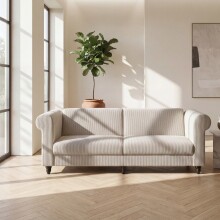Schlafsofa >Firenze II< in creme-weiß, Cord -...