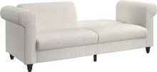 Schlafsofa >Firenze II< in creme-weiß, Cord - 236x83x87cm (BxHxT)