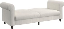 Schlafsofa >Firenze II< in creme-weiß, Cord - 236x83x87cm (BxHxT)
